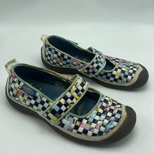 Keen colorful flats size 9.5 womens woven harvest rice